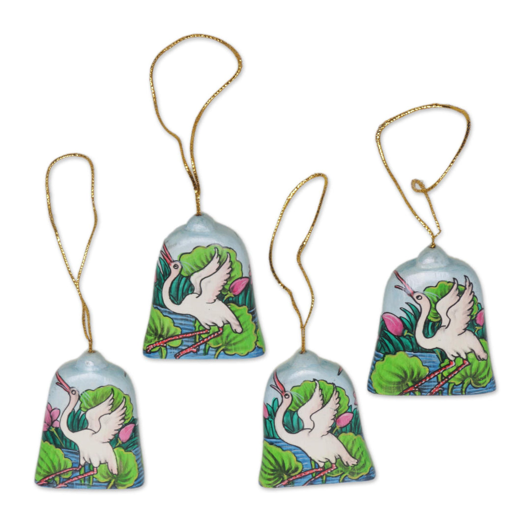 Hand Made Heron at Lakeside Holiday Ornaments (Set of 4) - Heron Lake