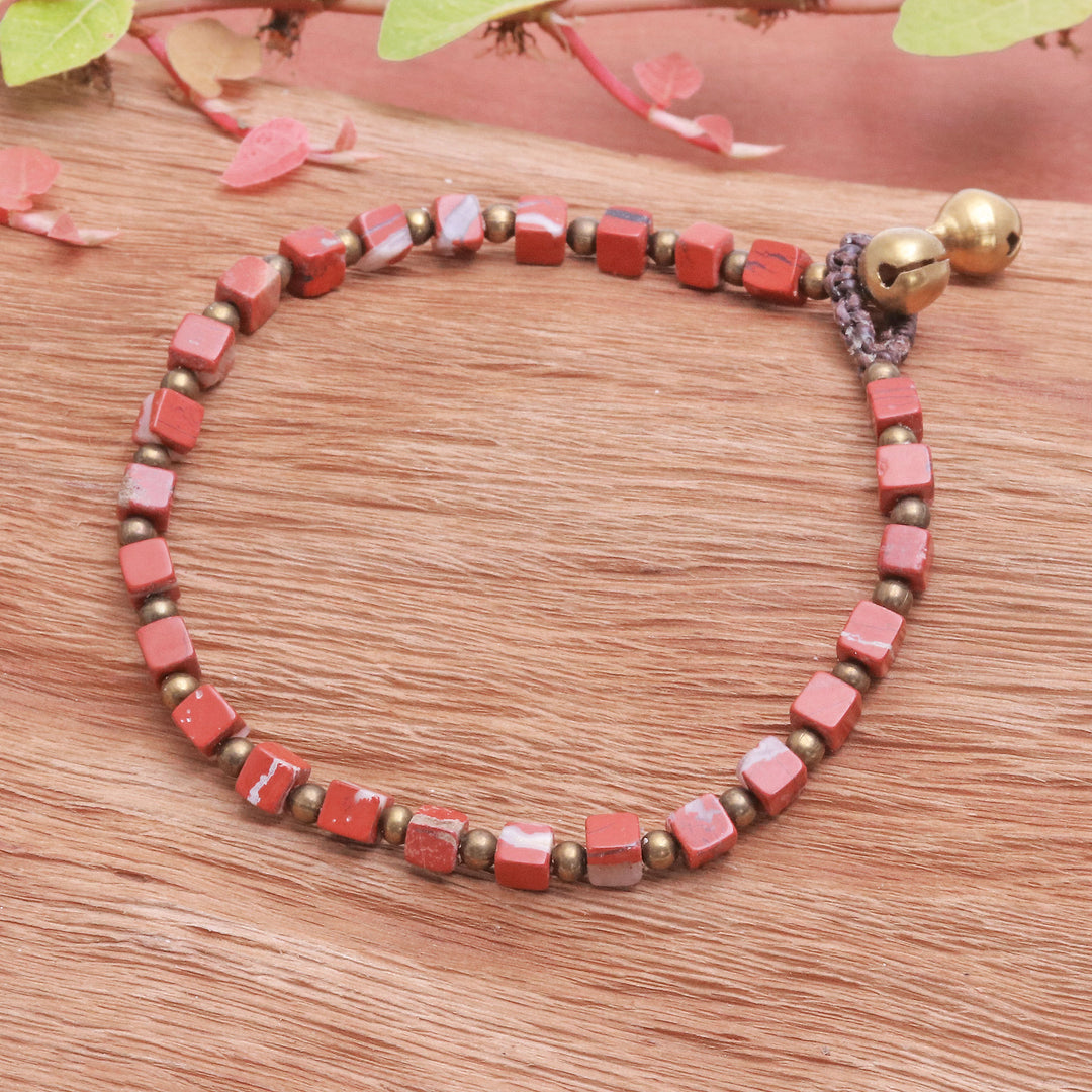 Red Jasper Beaded Bracelet from Thailand - Brilliant Day