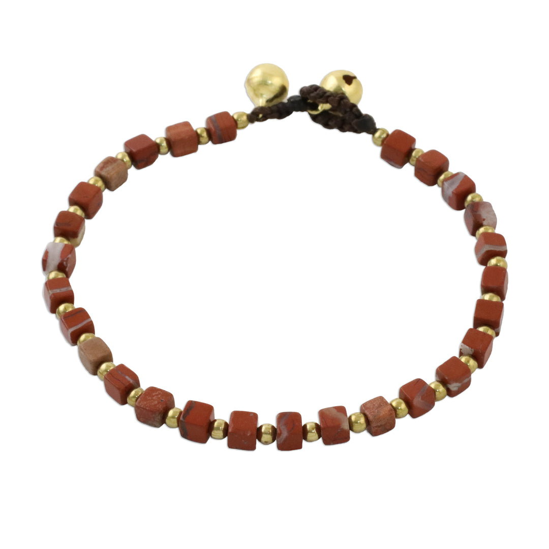 Red Jasper Beaded Bracelet from Thailand - Brilliant Day