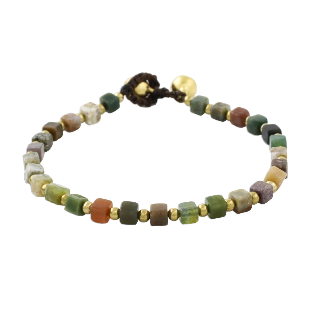 Colorful Agate Beaded Bracelet from Thailand - Brilliant Day