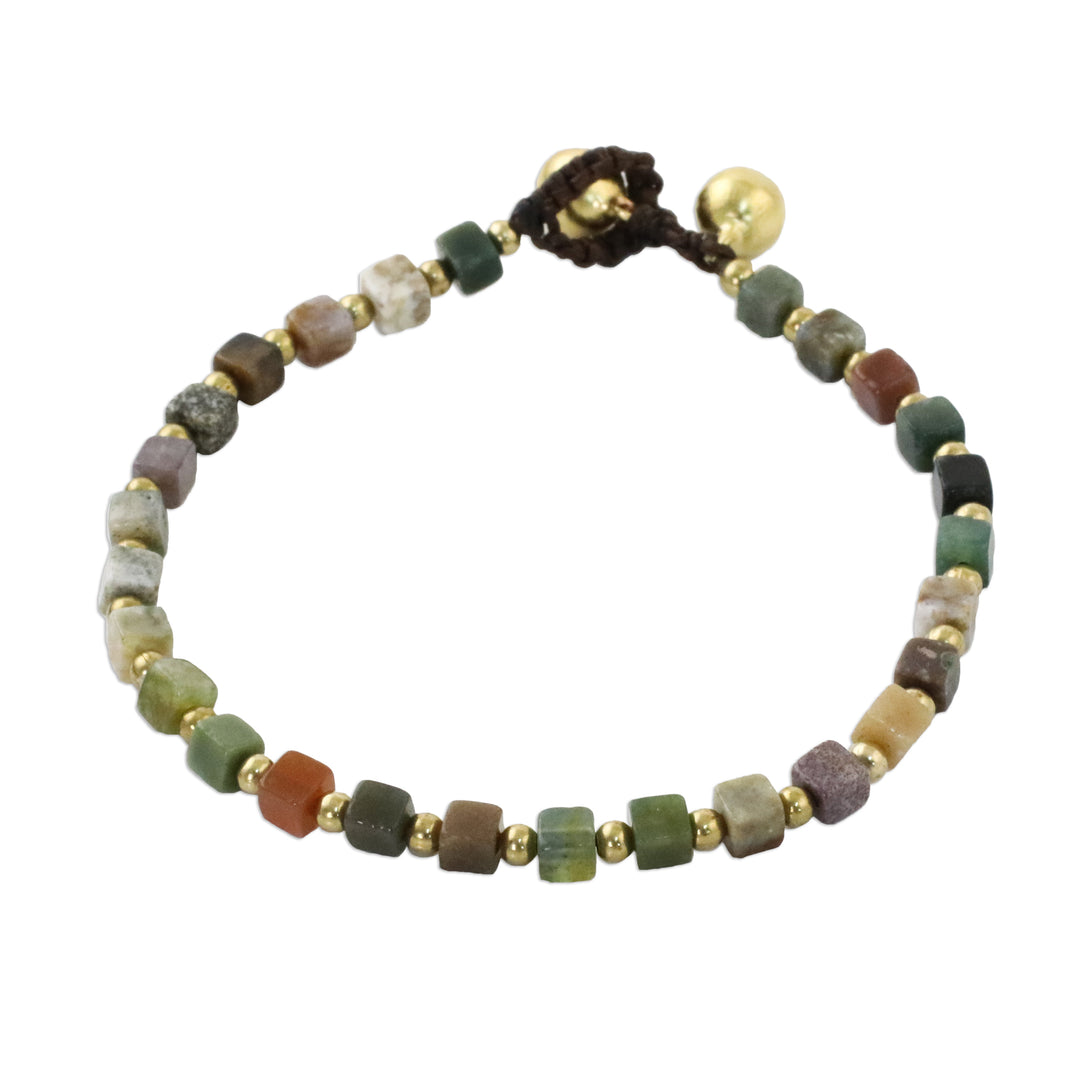 Colorful Agate Beaded Bracelet from Thailand - Brilliant Day