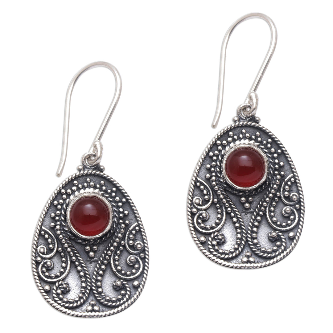 Handmade Carnelian and Sterling Silver Dangle Earrings - Sunset Dream