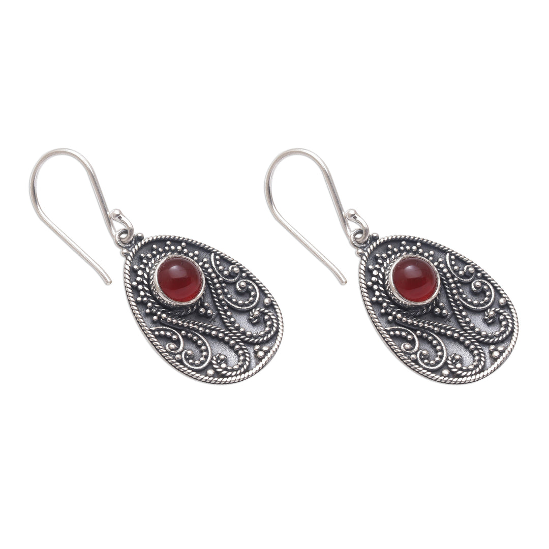 Handmade Carnelian and Sterling Silver Dangle Earrings - Sunset Dream