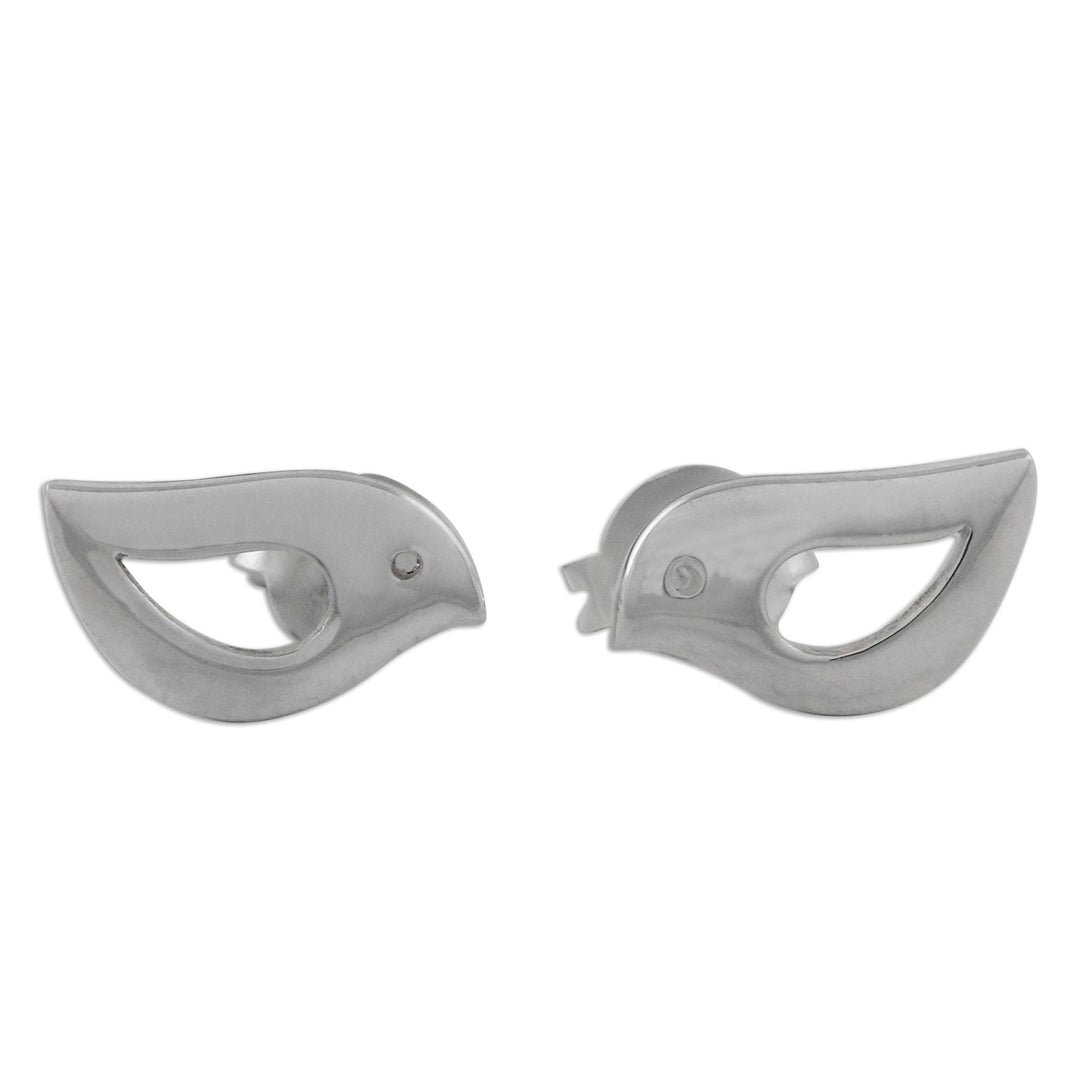 Artisan Handmade 925 Sterling Silver Bird Earrings Thailand - Petite Bird