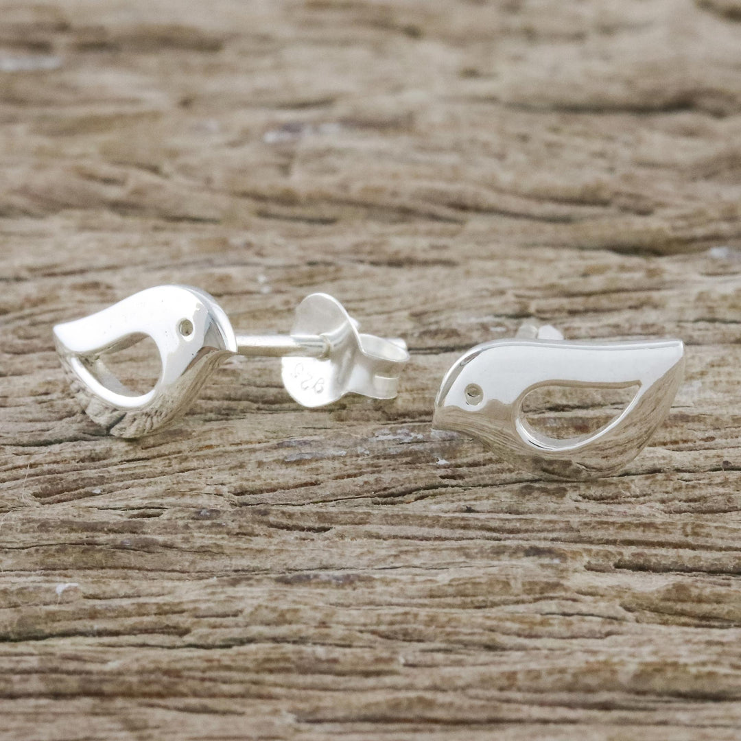 Artisan Handmade 925 Sterling Silver Bird Earrings Thailand - Petite Bird