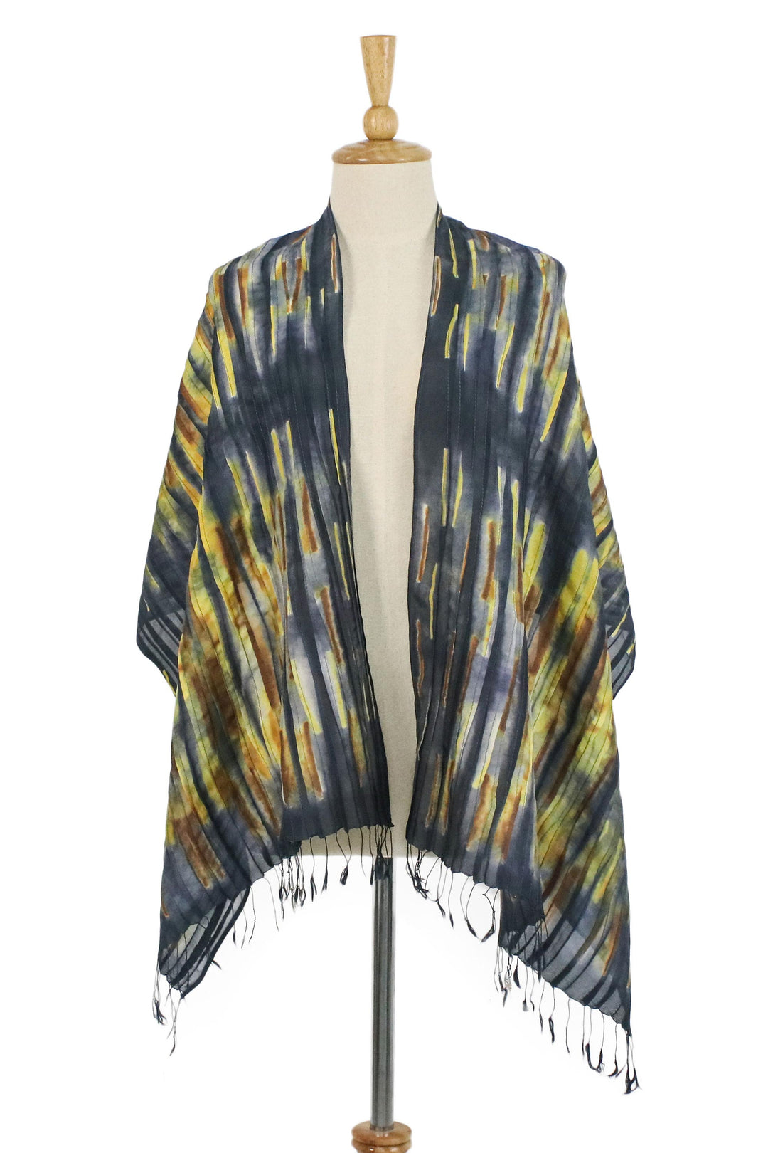 Handwoven Tie-Dyed Multicolored Silk Scarf from Thailand - Lovely Magic