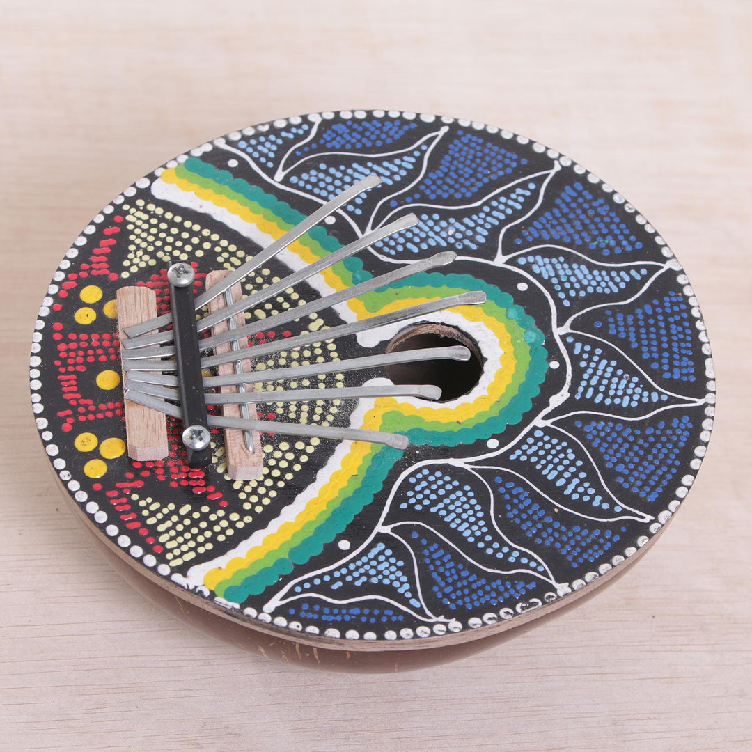 Handmade Coconut Shell and Wood Kalimba Thumb Piano - Early to Rise