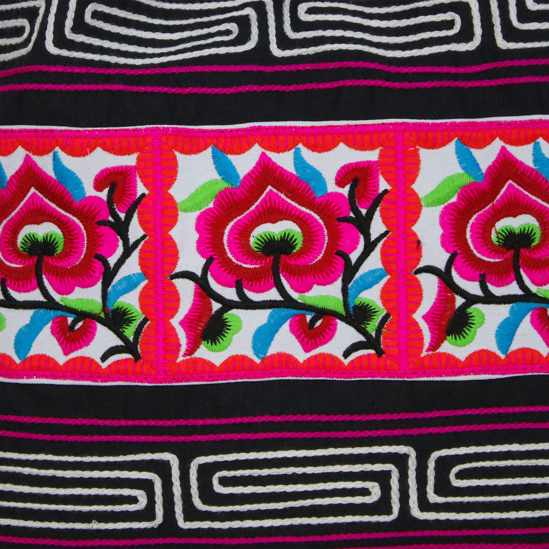 Pink Floral Cotton Blend Shoulder Bag from Thailand - Thai Flora