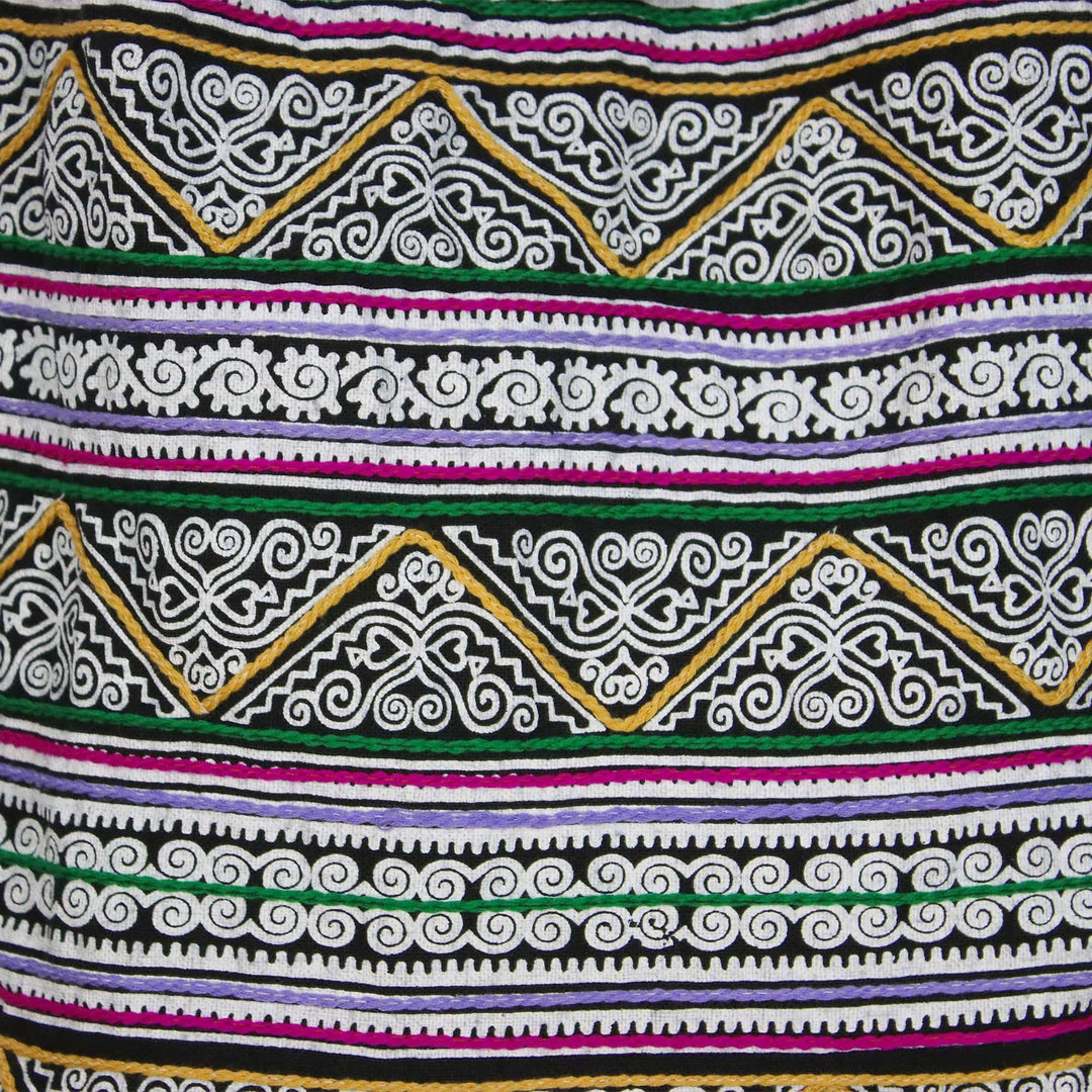 Multicolored Embroidered Cotton Shoulder Bag from Thailand - Thai Spirals