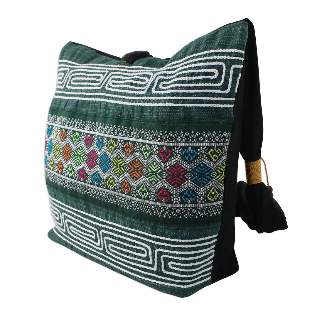 Colorful Cotton Blend Shoulder Bag from Thailand - Thai Mood