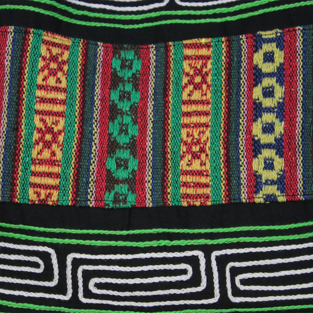 Embroidered Multicolored Cotton Shoulder Bag from Thailand - Thai Hillside