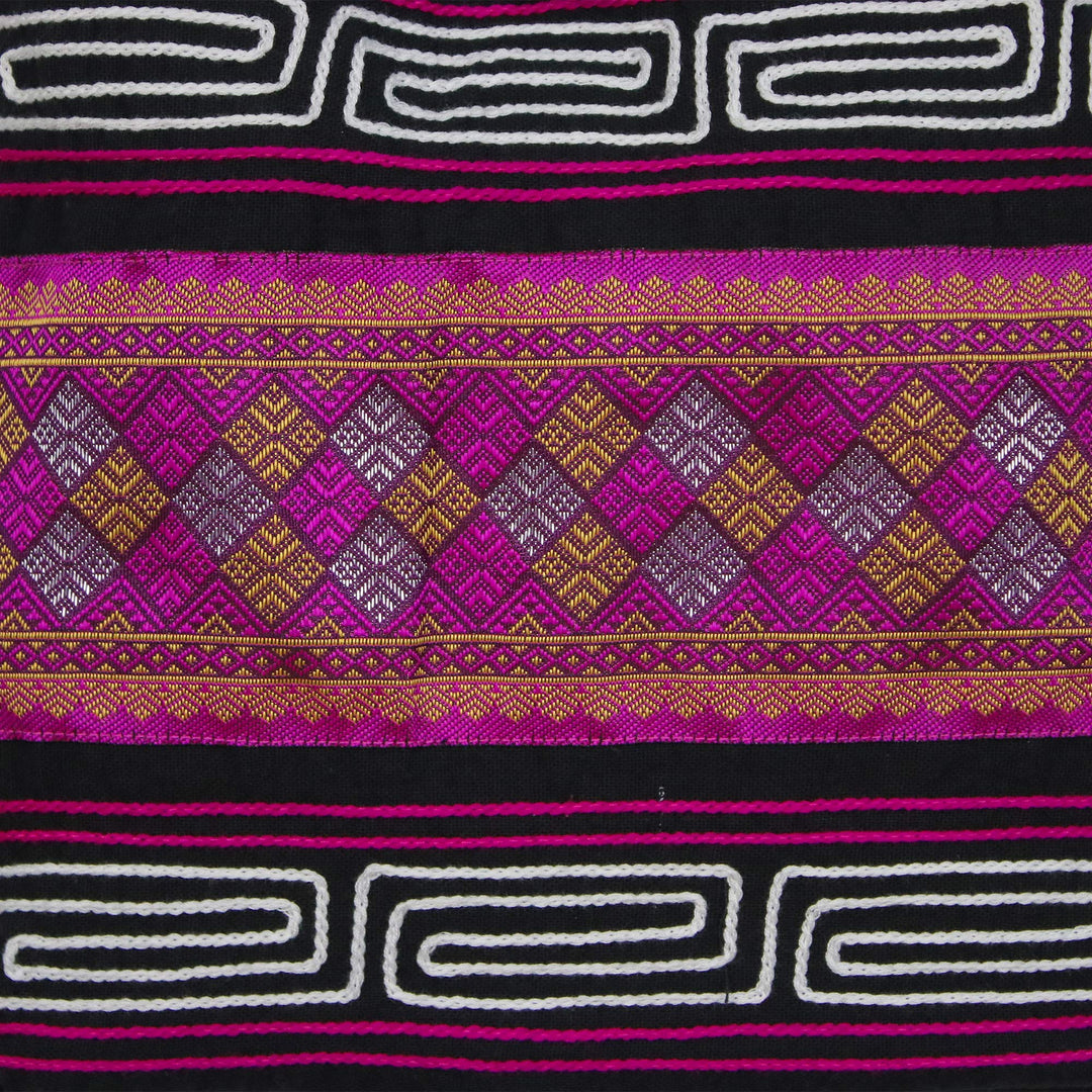 Cotton Blend Shoulder Bag in Pink from Thailand - Charming Diamonds