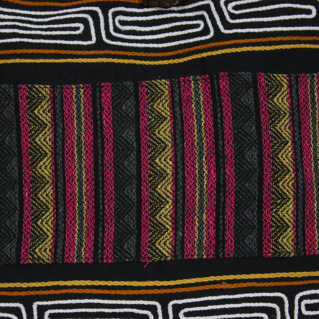 Zigzag Motif Cotton Blend Shoulder Bag from Thailand - Sophisticated Zigzag