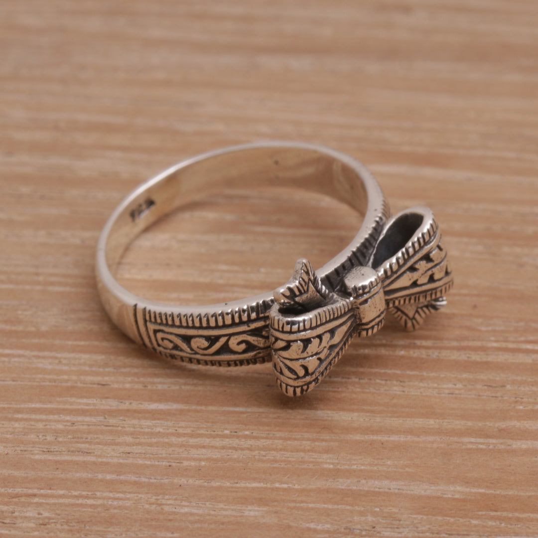 Balinese Handmade 925 Sterling Silver Bow Cocktail Ring - Lifes Gift