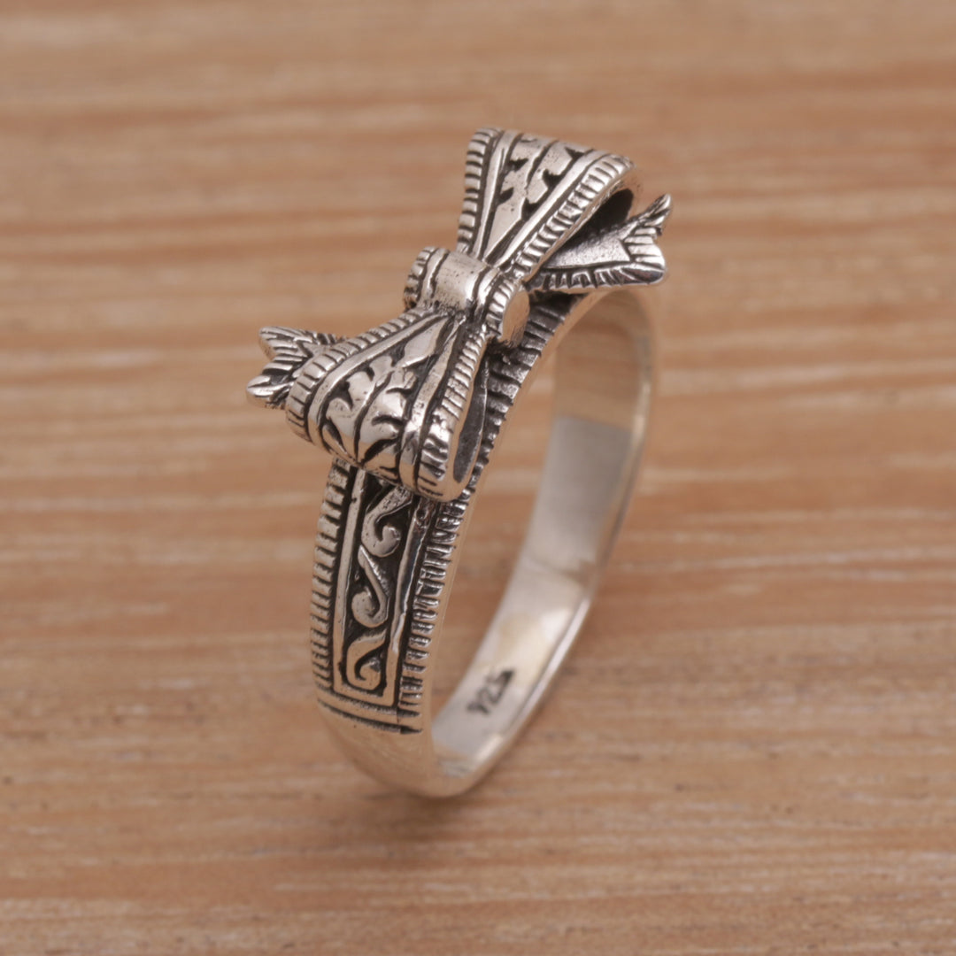 Balinese Handmade 925 Sterling Silver Bow Cocktail Ring - Lifes Gift