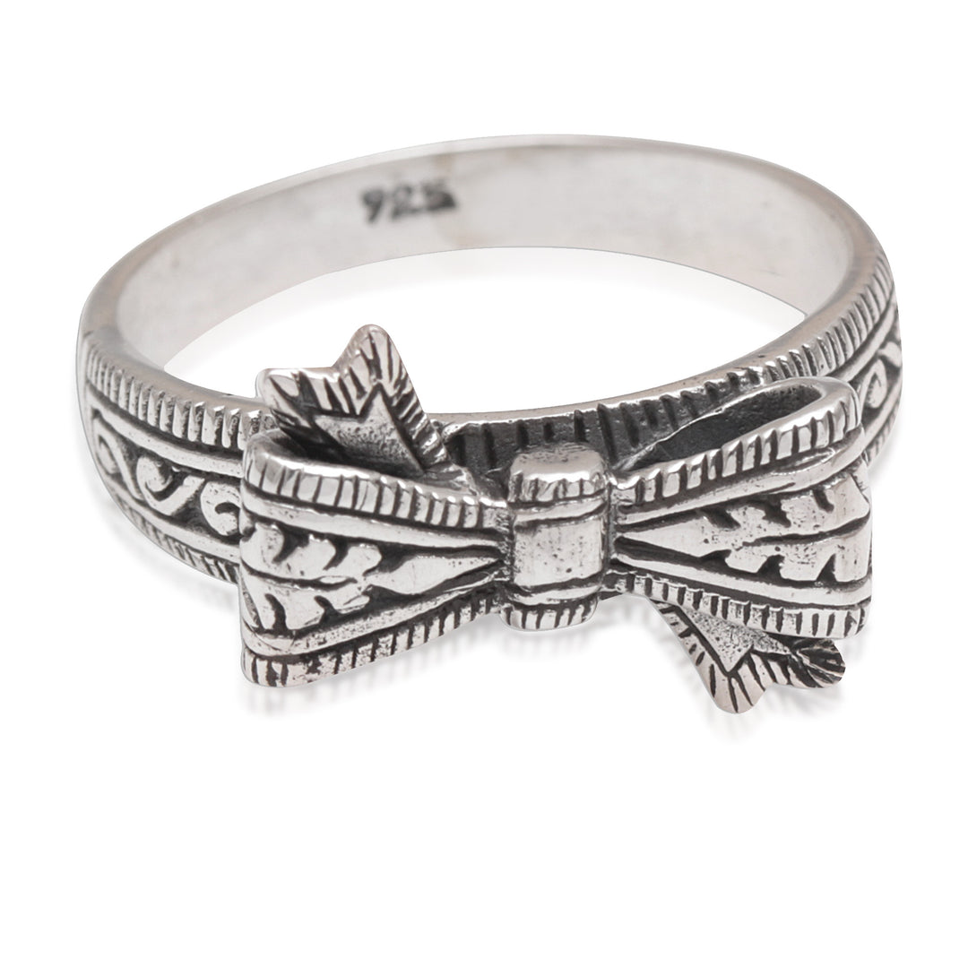 Balinese Handmade 925 Sterling Silver Bow Cocktail Ring - Lifes Gift
