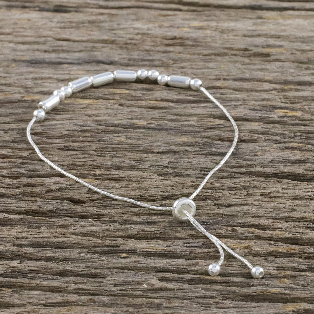 Handmade 925 Sterling Silver Morse Code Love Chain Bracelet - Morse Code Love