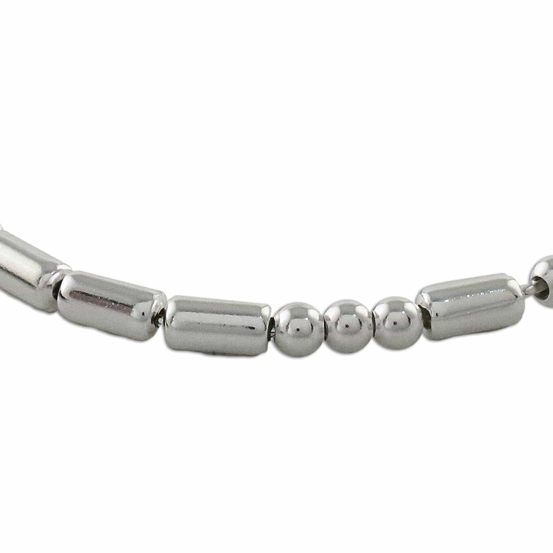 Handmade 925 Sterling Silver Morse Code Love Chain Bracelet - Morse Code Love