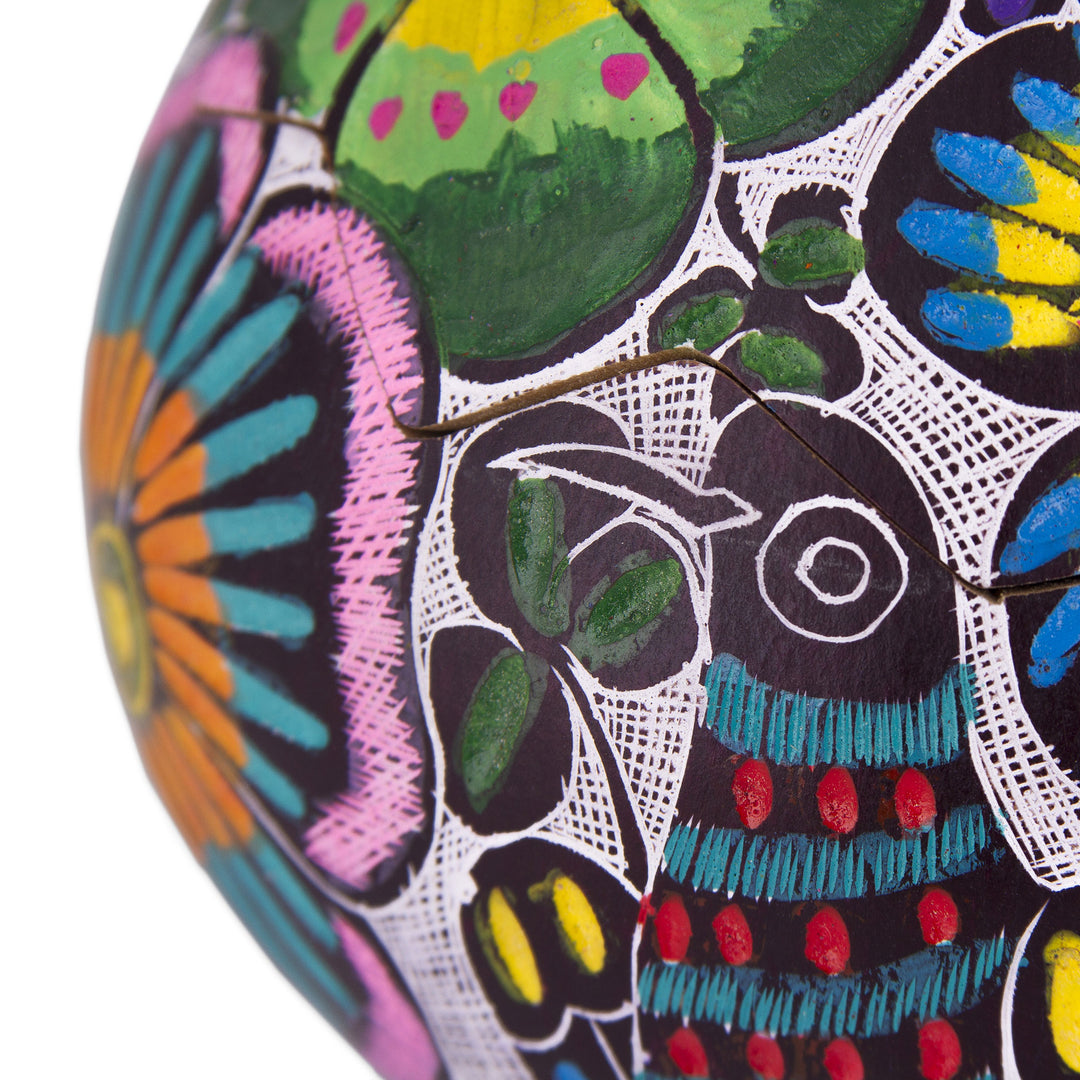 Hand-Painted Birds and Flowers Gourd Decorative Box - Dawn's Song