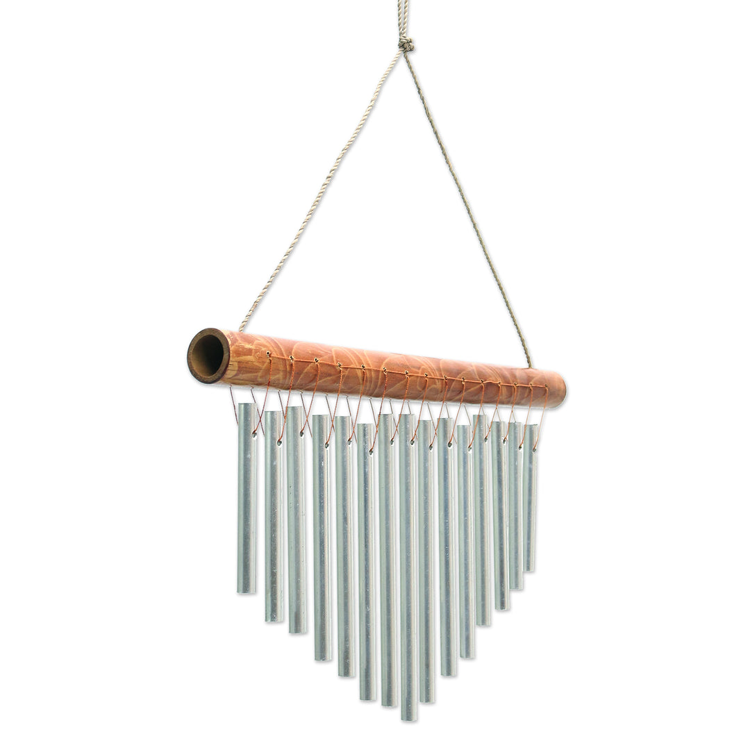Handcrafted Bamboo Wind Chimes from Bali - Natural Ring