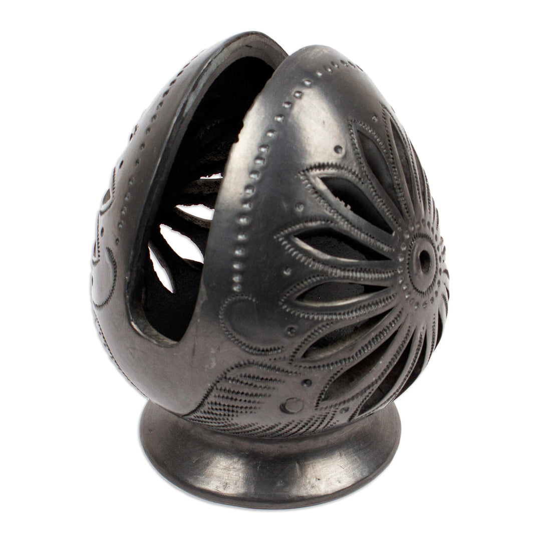 Oaxaca Barro Negro Ceramic Egg-Shaped Napkin Holder - Pastoral Oaxaca