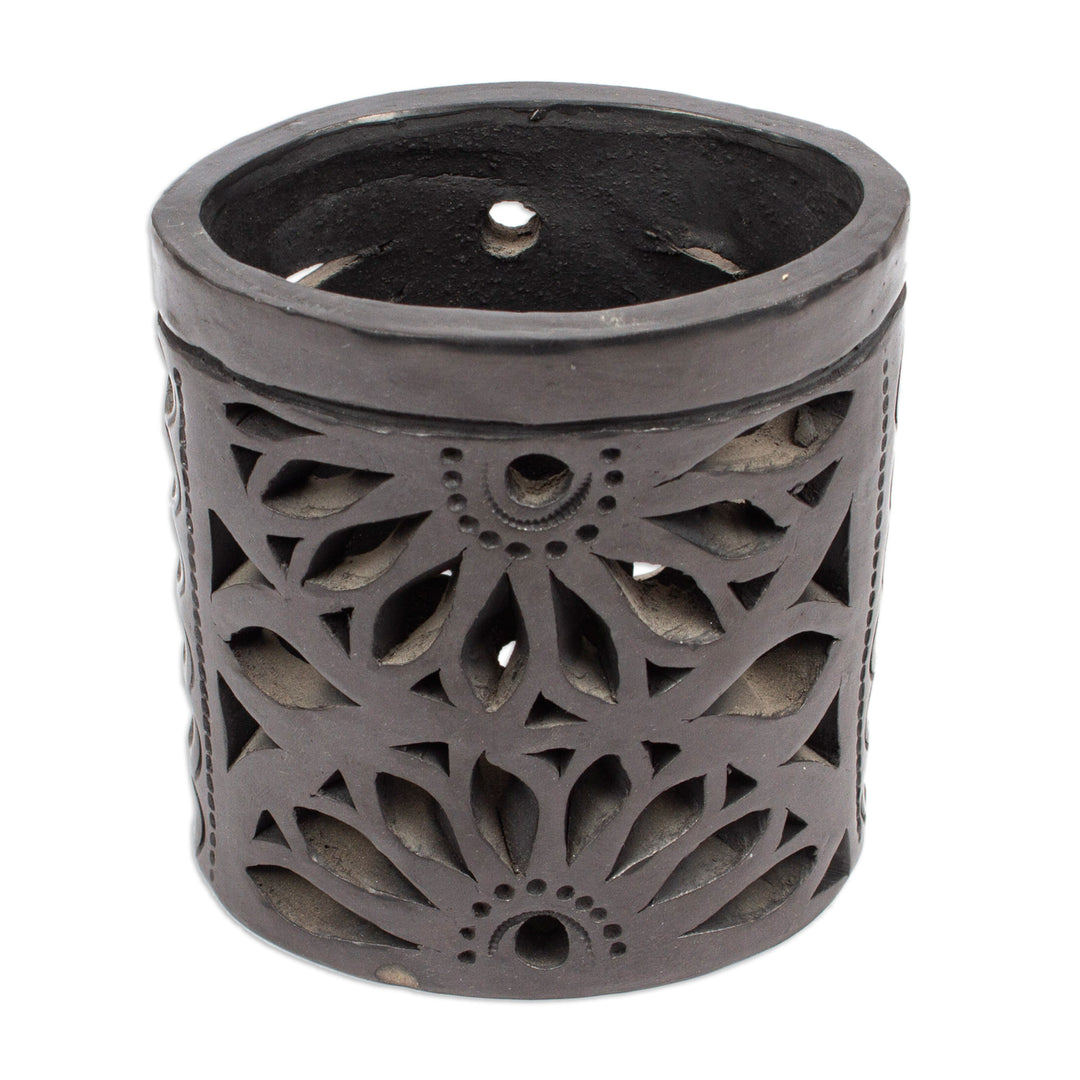 Oaxaca Barro Negro Ceramic Oval Pencil Holder - Oaxacan Ellipse