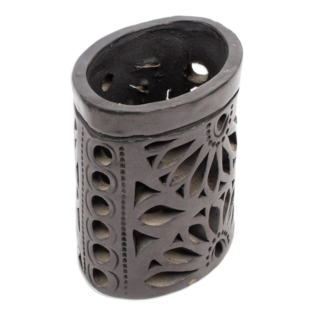 Oaxaca Barro Negro Ceramic Oval Pencil Holder - Oaxacan Ellipse