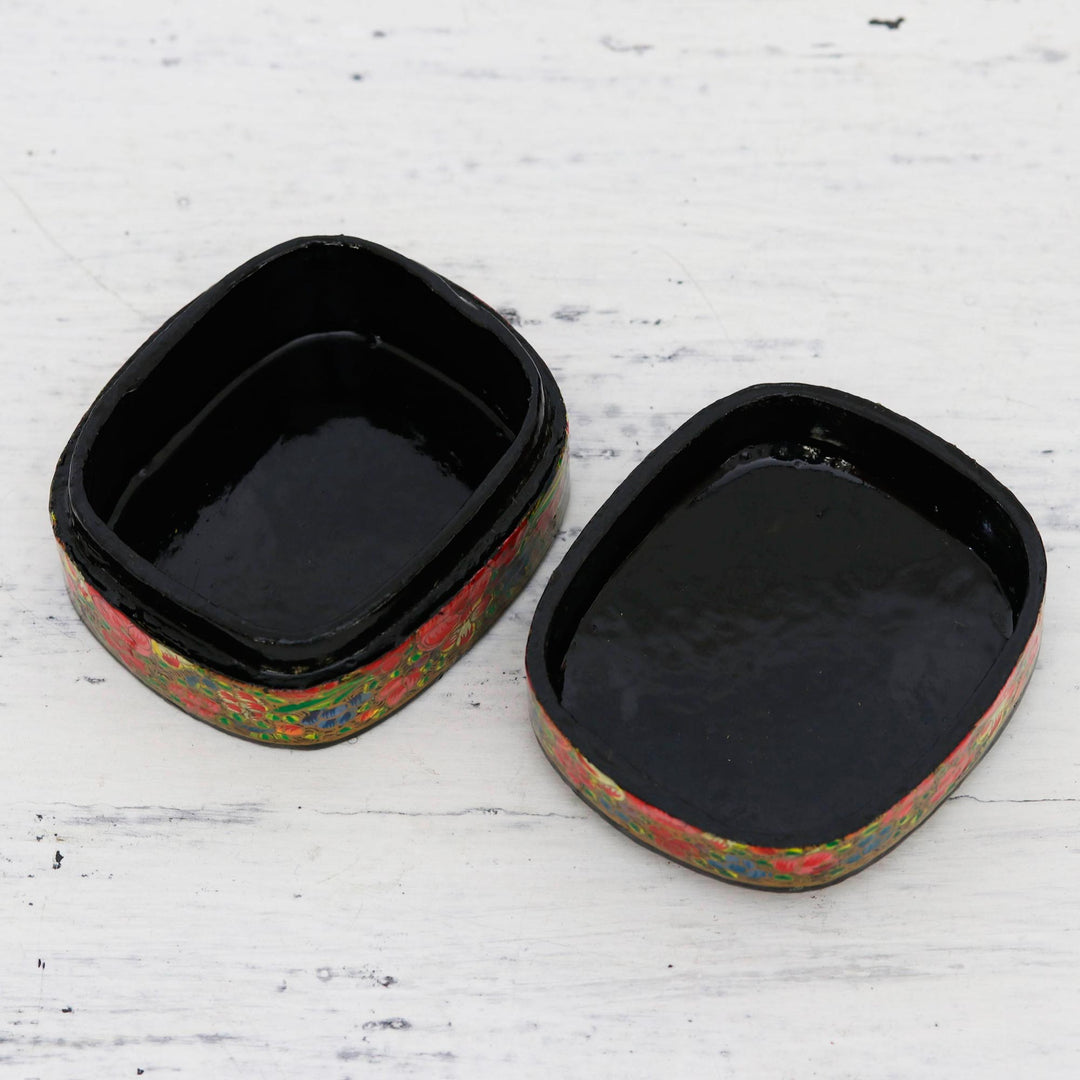 Hand-Painted Floral and Metallic Gold Decorative Box - Cheerful Flare