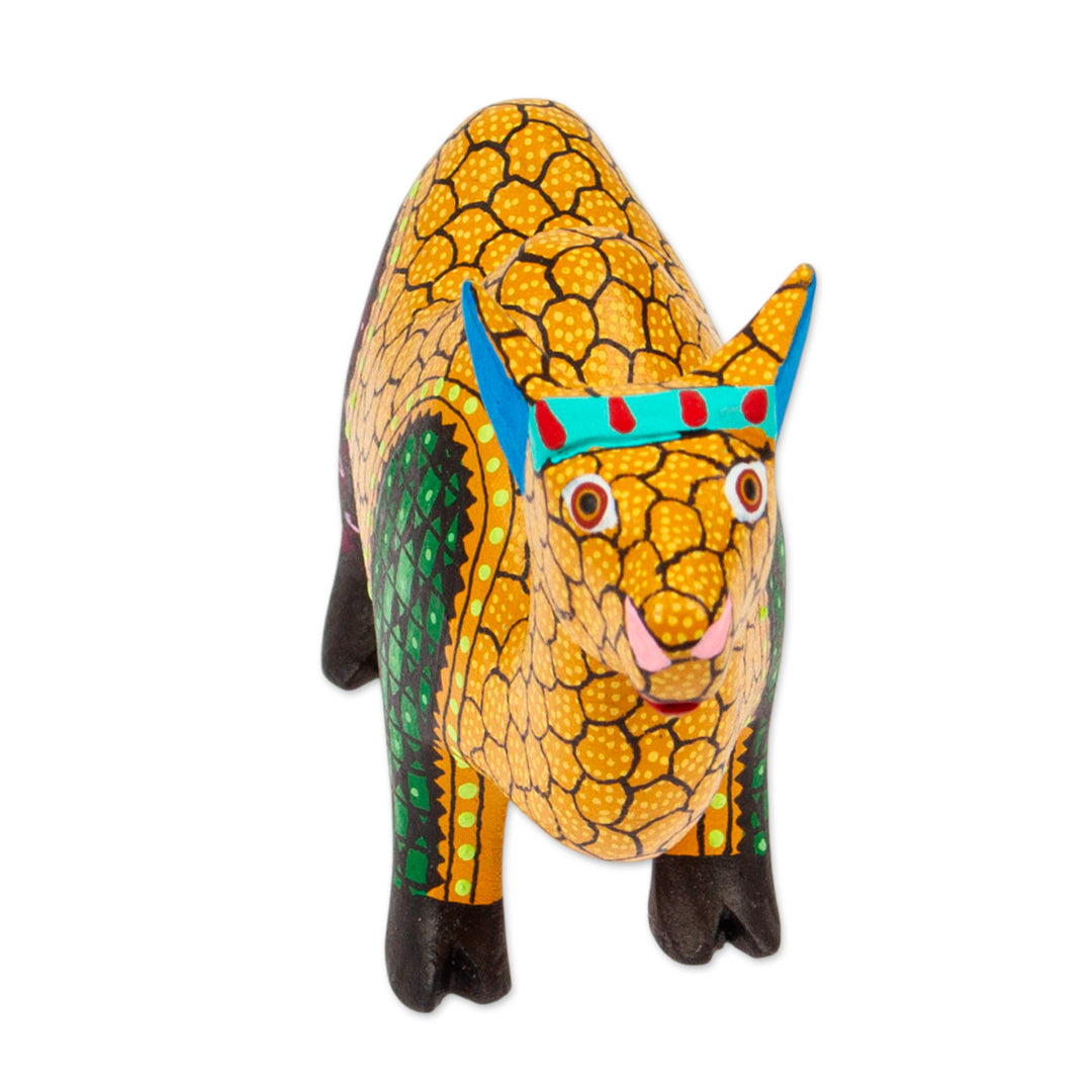 Handcrafted Copal Wood Camel Alebrije Figurine - Joyful Camel