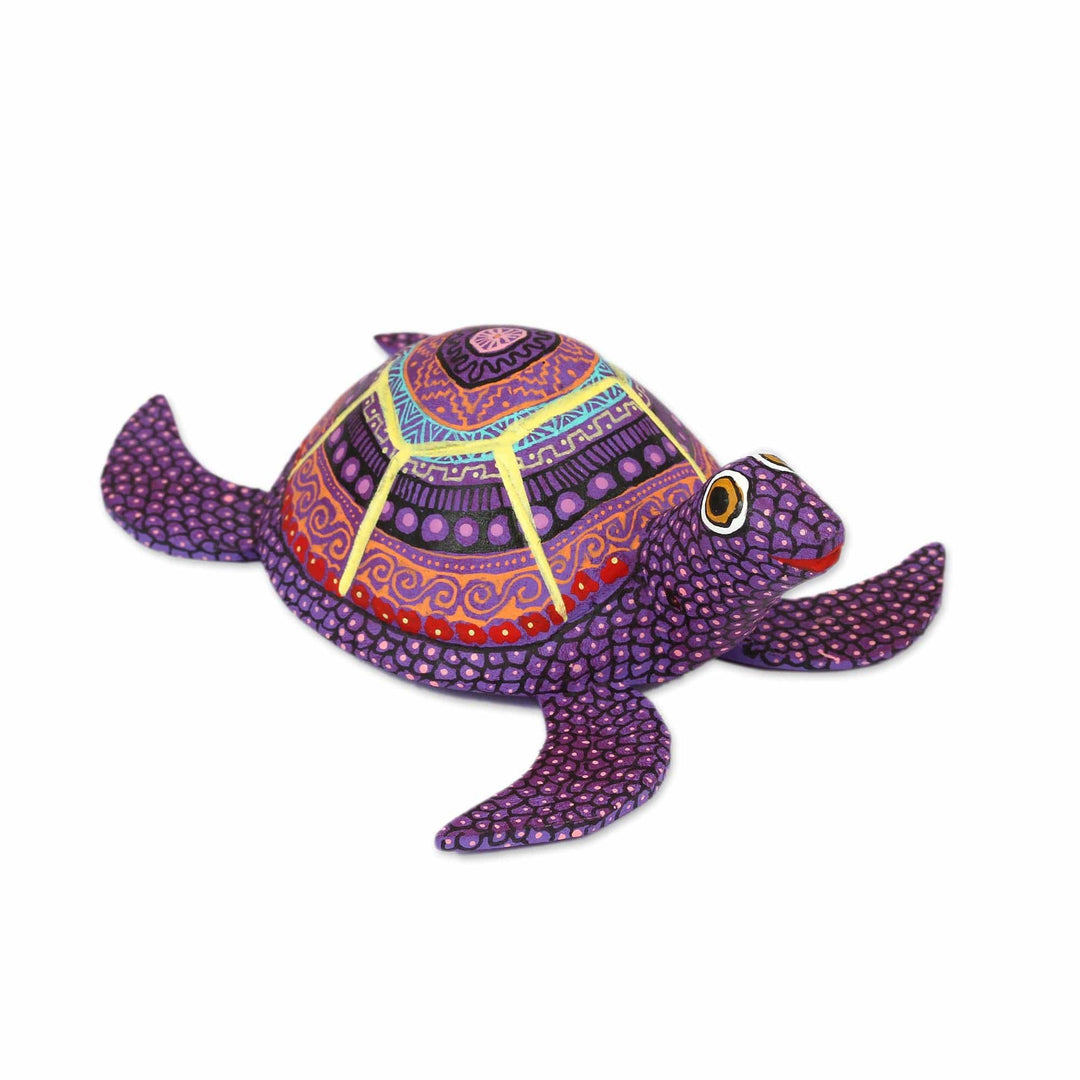 Handcrafted Copal Wood Alebrije Turtle Figurine - Exquisite Turtle