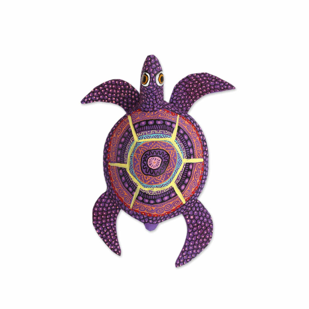 Handcrafted Copal Wood Alebrije Turtle Figurine - Exquisite Turtle