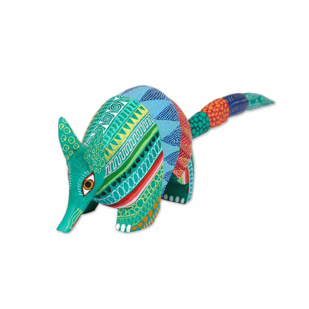 Handcrafted Copal Wood Alebrije Armadillo Figurine - Exquisite Armadillo