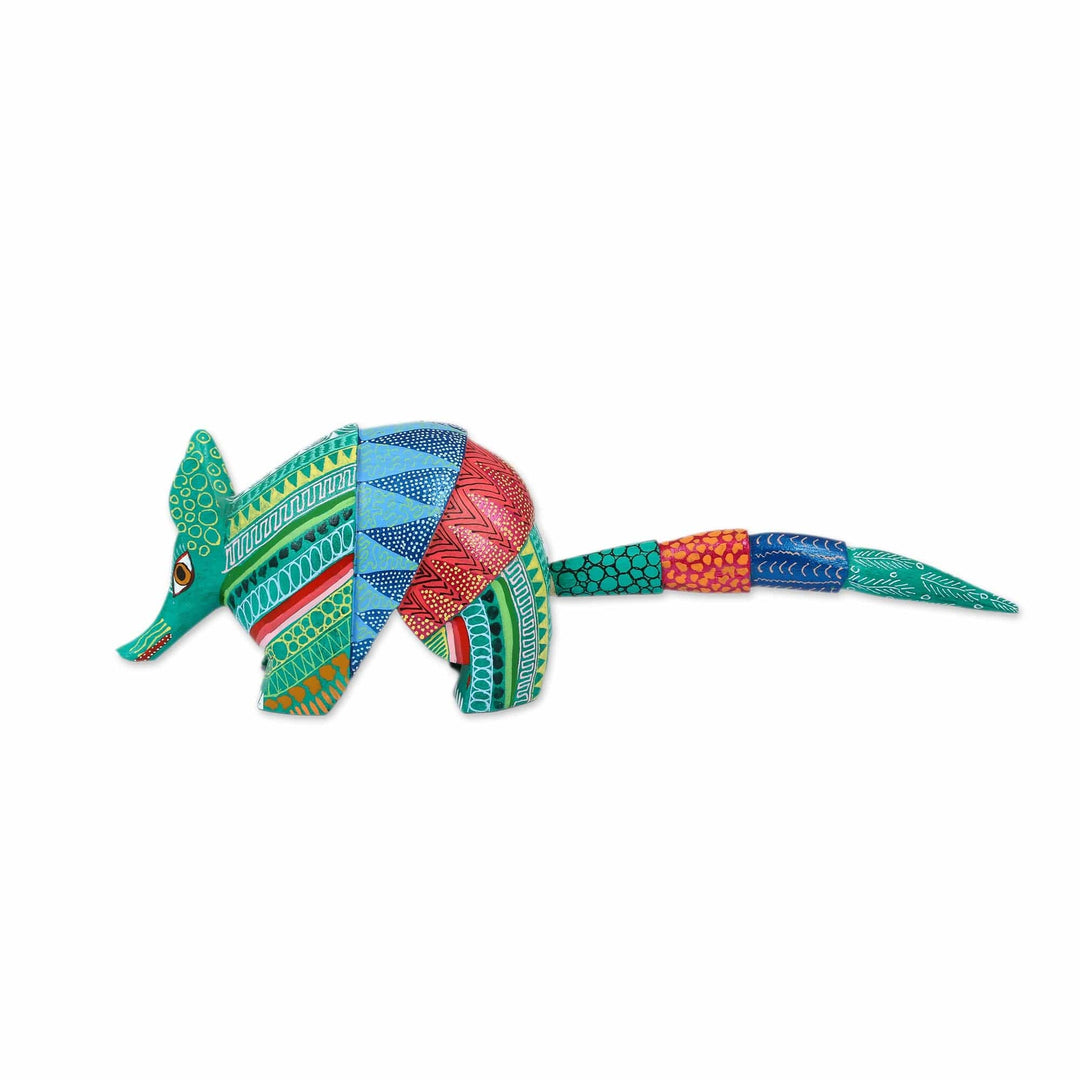 Handcrafted Copal Wood Alebrije Armadillo Figurine - Exquisite Armadillo
