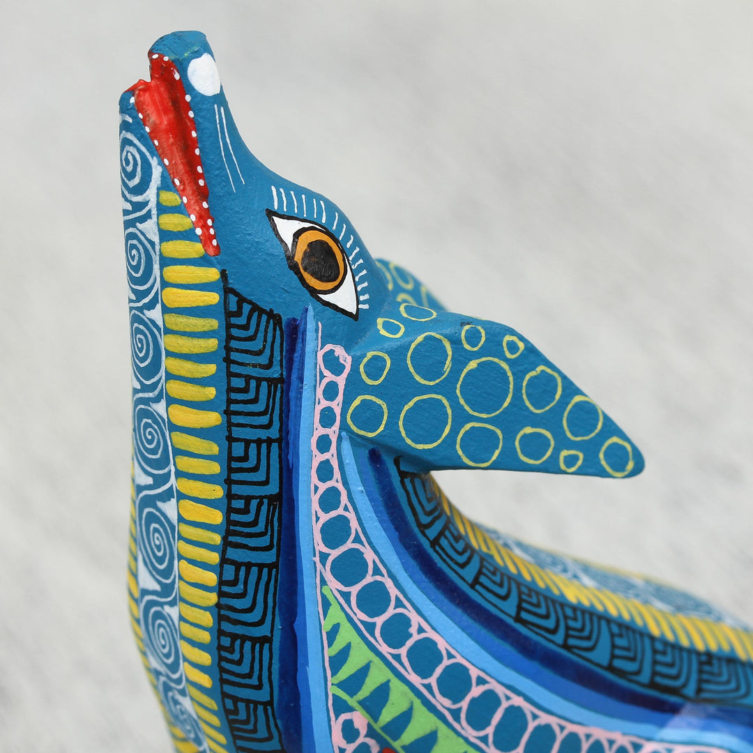 Handcrafted Copal Wood Alebrije Coyote Figurine - Coyote Charm