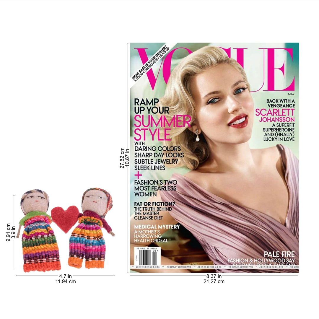Two Guatemalan Worry Dolls with 100% Cotton Pouch - Love and Hope