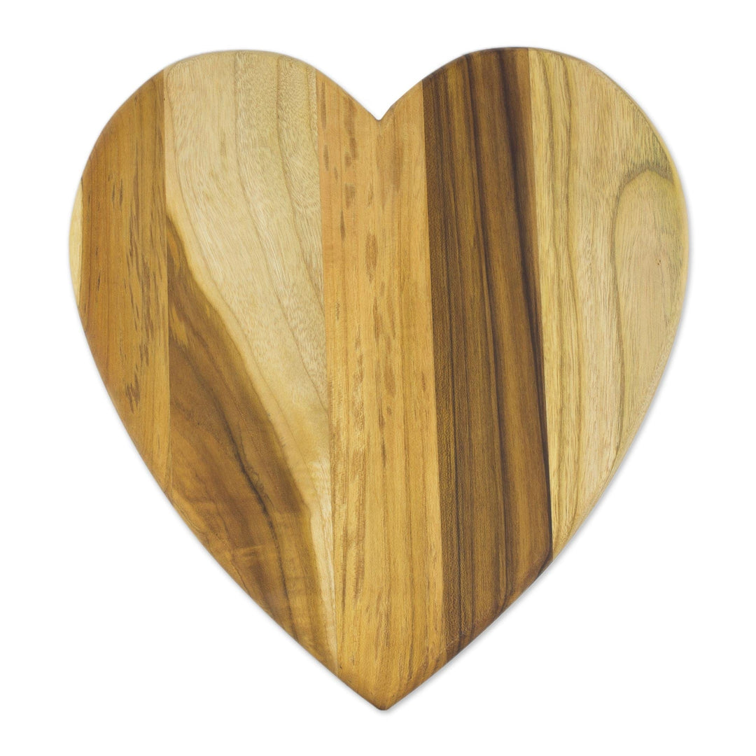 Heart-Shaped Teak Wood Cutting Board from Guatemala - Heart of Cooking