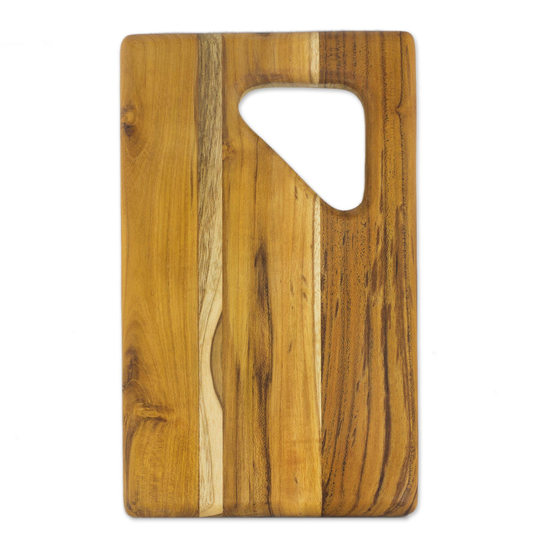 Teak Wood Charcuterie Board with a Handle from Guatemala - Sophisticated Bartender