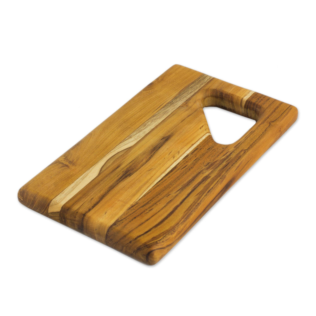 Teak Wood Charcuterie Board with a Handle from Guatemala - Sophisticated Bartender