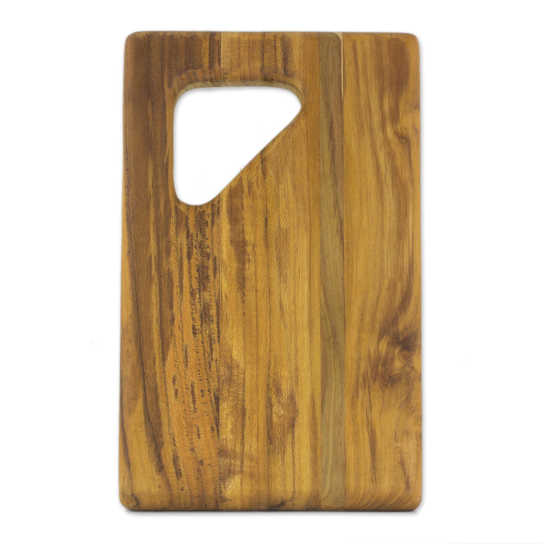 Teak Wood Charcuterie Board with a Handle from Guatemala - Sophisticated Bartender