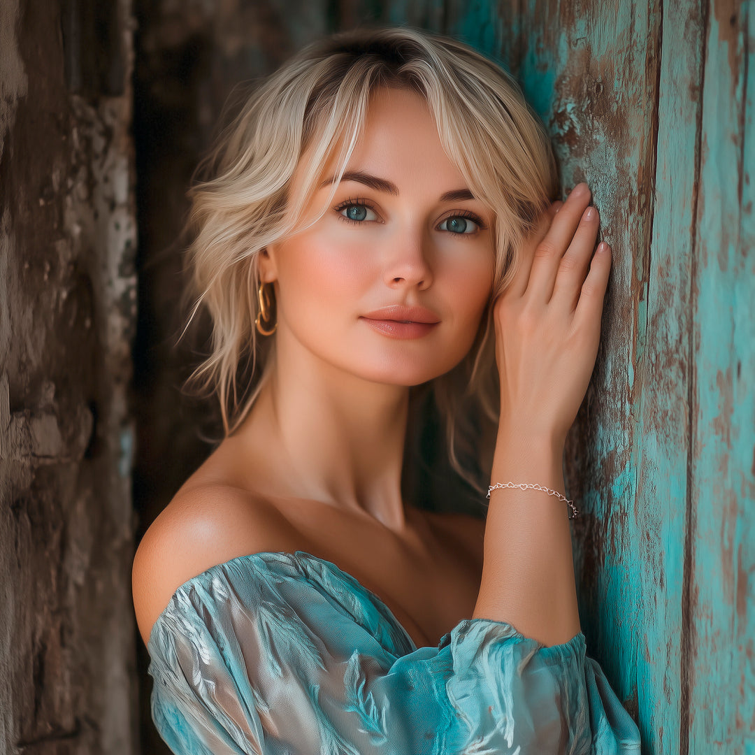 Heart Motif Sterling Silver Link Bracelet from Thailand - Lots of Love