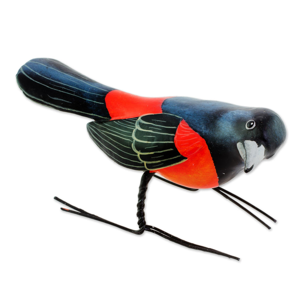 Ceramic Figurine of an Orchard Oriole Bird from Guatemala - Orchard Oriole