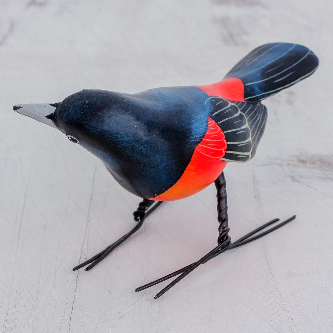 Ceramic Figurine of an Orchard Oriole Bird from Guatemala - Orchard Oriole