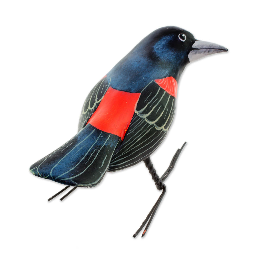 Ceramic Figurine of an Orchard Oriole Bird from Guatemala - Orchard Oriole