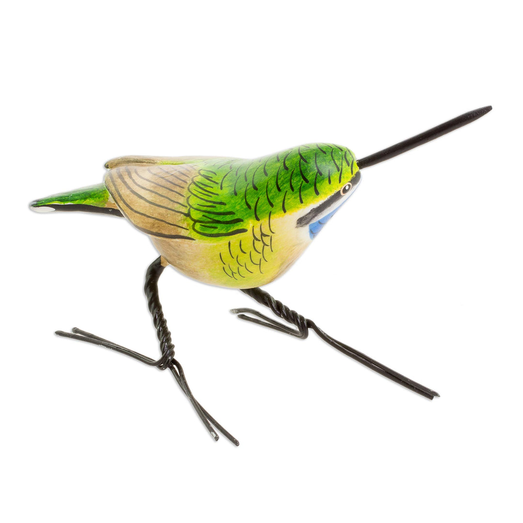 Handcrafted Blue-Throated Hummingbird Ceramic Figurine - Blue-Throated Hummingbird