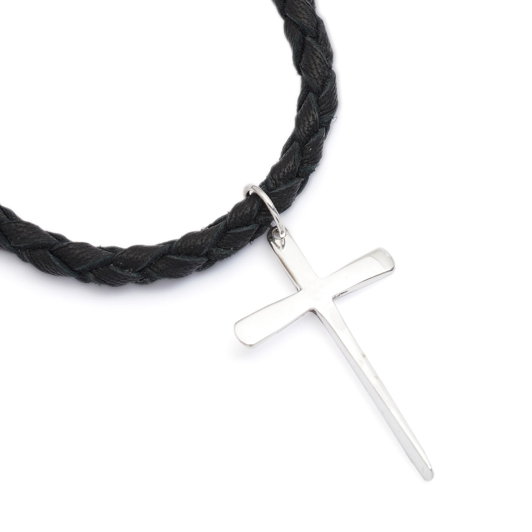 Men's Sterling Silver Cross Necklace - Holy Sacrifice