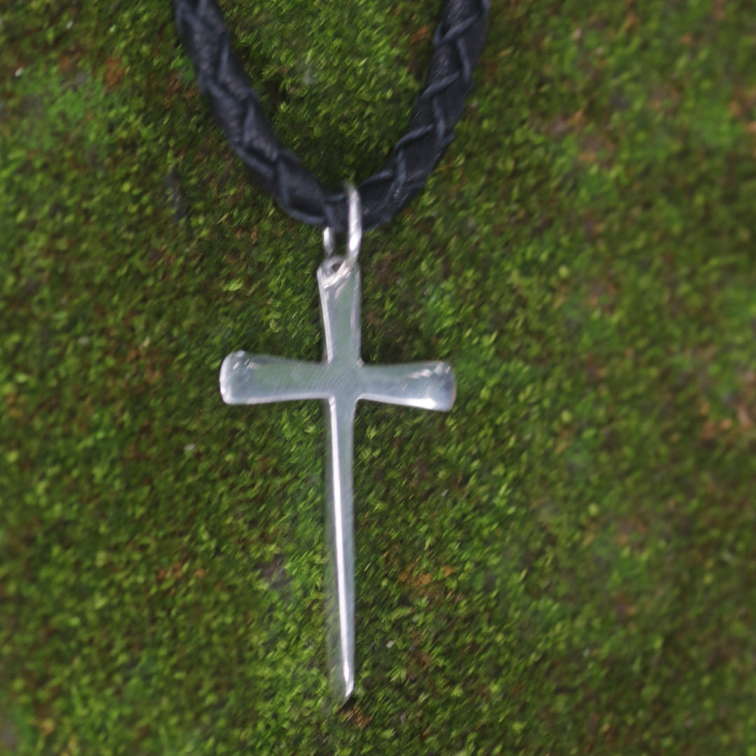 Men's Sterling Silver Cross Necklace - Holy Sacrifice