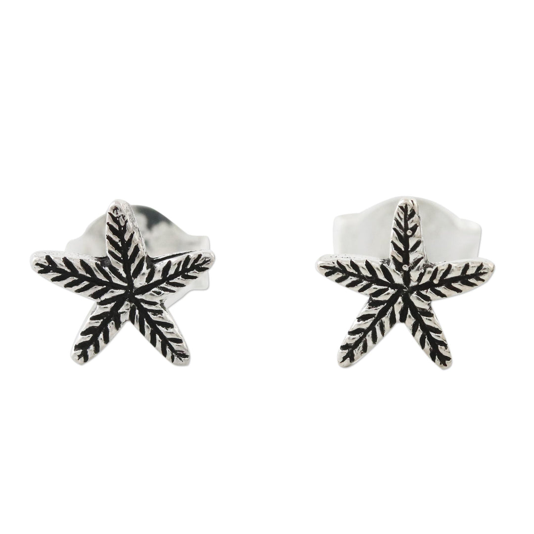 Sterling Silver Starfish Stud Earrings from Thailand - Starfish Charm