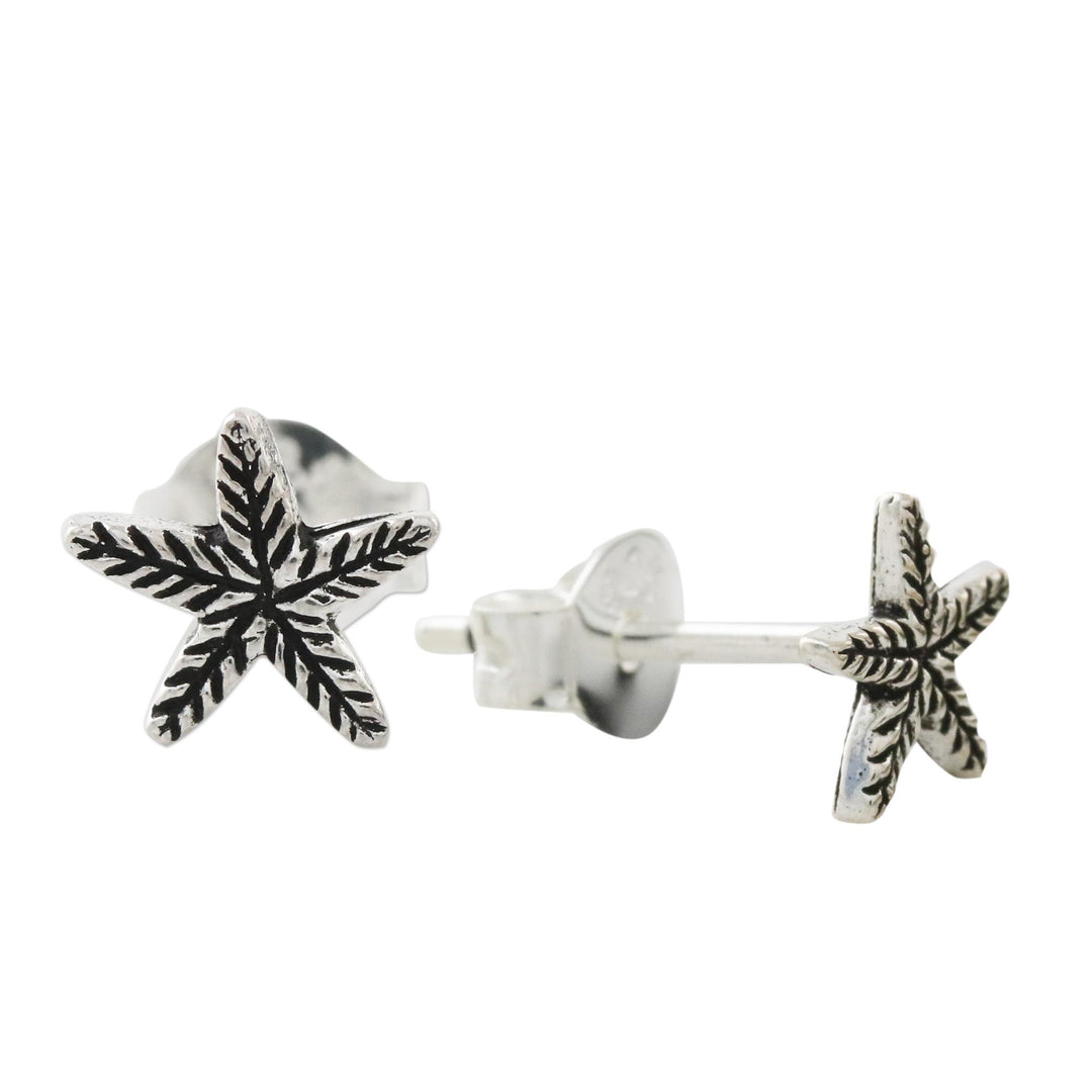 Sterling Silver Starfish Stud Earrings from Thailand - Starfish Charm