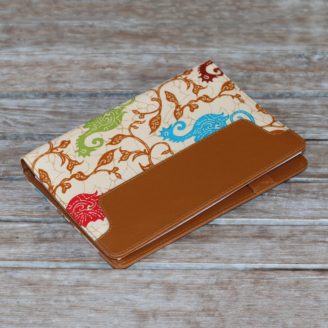 Handmade Faux Leather Planner in Brown from Indonesia - Reef-Side Writer
