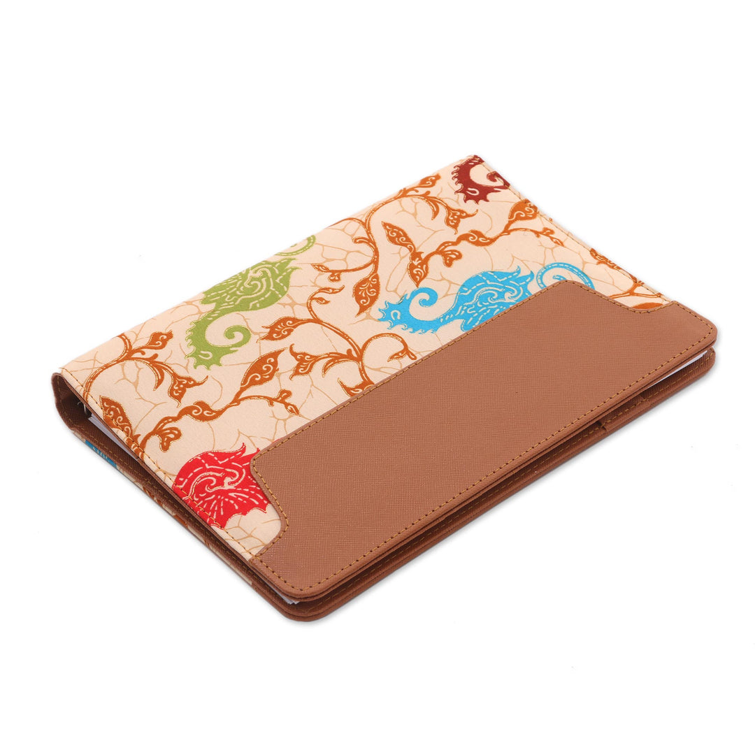 Handmade Faux Leather Planner in Brown from Indonesia - Reef-Side Writer